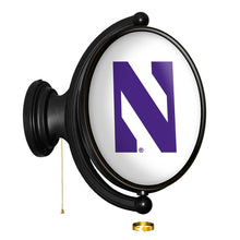 Load image into Gallery viewer, Northwestern Wildcats: Original Oval Rotating Lighted Wall Sign - The Fan-Brand