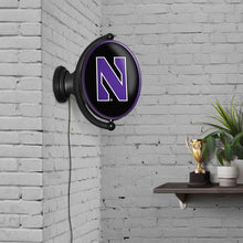 Load image into Gallery viewer, Northwestern Wildcats: Original Oval Rotating Lighted Wall Sign - The Fan-Brand