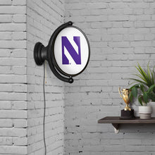 Load image into Gallery viewer, Northwestern Wildcats: Original Oval Rotating Lighted Wall Sign - The Fan-Brand