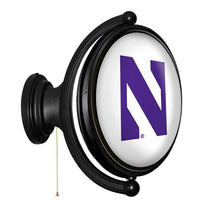 Load image into Gallery viewer, Northwestern Wildcats: Original Oval Rotating Lighted Wall Sign - The Fan-Brand