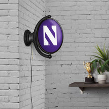 Load image into Gallery viewer, Northwestern Wildcats: Original Oval Rotating Lighted Wall Sign - The Fan-Brand