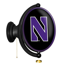 Load image into Gallery viewer, Northwestern Wildcats: Original Oval Rotating Lighted Wall Sign - The Fan-Brand