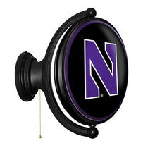 Load image into Gallery viewer, Northwestern Wildcats: Original Oval Rotating Lighted Wall Sign - The Fan-Brand