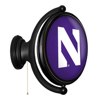 Load image into Gallery viewer, Northwestern Wildcats: Original Oval Rotating Lighted Wall Sign - The Fan-Brand