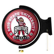 Load image into Gallery viewer, Ohio State Buckeyes: Brutus - Original Round Rotating Lighted Wall Sign - The Fan-Brand