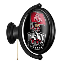 Load image into Gallery viewer, Ohio State Buckeyes: Double-Sided Original Oval Rotating Lighted Wall Sign - The Fan-Brand