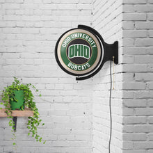 Load image into Gallery viewer, Ohio University Bobcats: OHIO - Original Round Rotating Lighted Wall Sign - The Fan-Brand