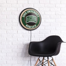 Load image into Gallery viewer, Ohio University Bobcats: OHIO - Round Slimline Lighted Wall Sign - The Fan-Brand
