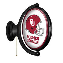 Load image into Gallery viewer, Oklahoma Sooners: Double Sided Original Oval Rotating Lighted Wall Sign - The Fan-Brand