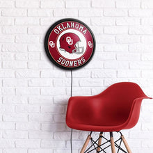 Load image into Gallery viewer, Oklahoma Sooners: Football - Round Slimline Lighted Wall Sign - The Fan-Brand