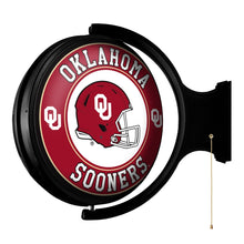Load image into Gallery viewer, Oklahoma Sooners: Helmet - Original Round Rotating Lighted Wall Sign - The Fan-Brand