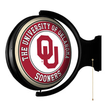 Load image into Gallery viewer, Oklahoma Sooners: Original Round Rotating Lighted Wall Sign - The Fan-Brand