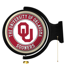 Load image into Gallery viewer, Oklahoma Sooners: Original Round Rotating Lighted Wall Sign - The Fan-Brand