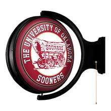 Load image into Gallery viewer, Oklahoma Sooners: Schooner - Original Round Rotating Lighted Wall Sign - The Fan-Brand