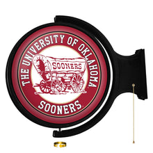 Load image into Gallery viewer, Oklahoma Sooners: Schooner - Original Round Rotating Lighted Wall Sign - The Fan-Brand