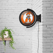 Load image into Gallery viewer, Oklahoma State Cowboys: Pistol Pete - Original Round Rotating Lighted Wall Sign - The Fan-Brand