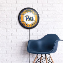 Load image into Gallery viewer, Pitt Panthers: Round Slimline Lighted Wall Sign - The Fan-Brand