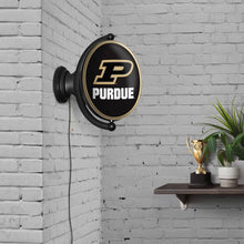 Load image into Gallery viewer, Purdue Boilermakers: Original Oval Rotating Lighted Wall Sign - The Fan-Brand