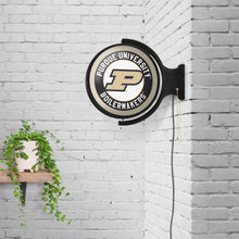 Load image into Gallery viewer, Purdue Boilermakers: Original Round Double-Sided Rotating Lighted Wall Sign - The Fan-Brand