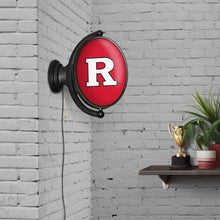Load image into Gallery viewer, Rutgers Scarlet Knights: Original Oval Rotating Lighted Wall Sign - The Fan-Brand