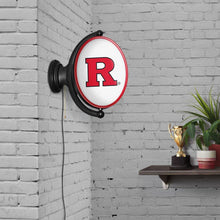 Load image into Gallery viewer, Rutgers Scarlet Knights: Original Oval Rotating Lighted Wall Sign - The Fan-Brand