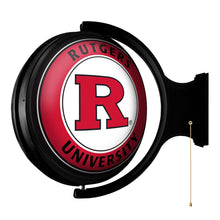 Load image into Gallery viewer, Rutgers Scarlet Knights: Original Round Rotating Lighted Wall Sign - The Fan-Brand