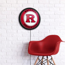 Load image into Gallery viewer, Rutgers Scarlet Knights: Round Slimline Lighted Wall Sign - The Fan-Brand