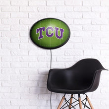 Load image into Gallery viewer, TCU Horned Frogs: On the 50 - Oval Slimline Lighted Wall Sign - The Fan-Brand