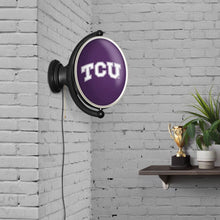 Load image into Gallery viewer, TCU Horned Frogs: Original Oval Rotating Lighted Wall Sign - The Fan-Brand