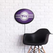 Load image into Gallery viewer, TCU Horned Frogs: Oval Slimline Lighted Wall Sign - The Fan-Brand