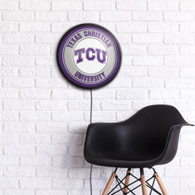 Load image into Gallery viewer, TCU Horned Frogs: Round Slimline Lighted Wall Sign - The Fan-Brand