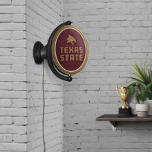 Load image into Gallery viewer, Texas State Bobcats: Original Oval Rotating Lighted Wall Sign - The Fan-Brand