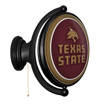 Load image into Gallery viewer, Texas State Bobcats: Original Oval Rotating Lighted Wall Sign - The Fan-Brand