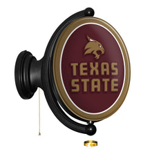 Load image into Gallery viewer, Texas State Bobcats: Original Oval Rotating Lighted Wall Sign - The Fan-Brand
