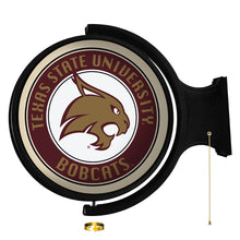Load image into Gallery viewer, Texas State Bobcats: Original Round Rotating Lighted Wall Sign - The Fan-Brand