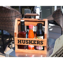 Load image into Gallery viewer, Nebraska Cornhuskers Wood BBQ Caddy