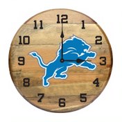 Load image into Gallery viewer, Detroit Lions Oak Barrel Clock