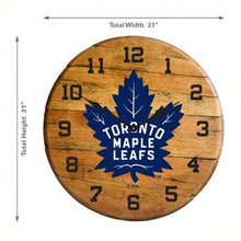 Load image into Gallery viewer, Toronto Maple Leafs Oak Barrel Clock