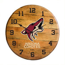 Load image into Gallery viewer, Arizona Coyotes Oak Barrel Clock