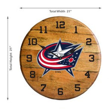 Load image into Gallery viewer, Columbus Blue Jackets Oak Barrel Clock