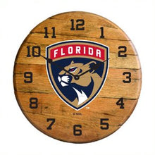 Load image into Gallery viewer, Florida Panthers Oak Barrel Clock