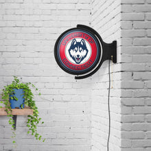 Load image into Gallery viewer, UConn Huskies: Original Round Rotating Lighted Wall Sign - The Fan-Brand