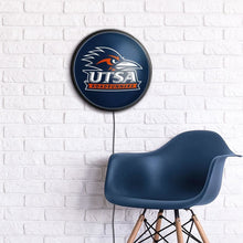 Load image into Gallery viewer, UT San Antonio Roadrunners: Blue - Round Slimline Lighted Wall Sign - The Fan-Brand