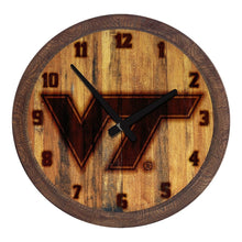 Load image into Gallery viewer, Virginia Tech Hokies: Branded "Faux" Barrel Top Wall Clock - The Fan-Brand