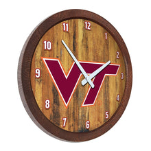 Load image into Gallery viewer, Virginia Tech Hokies: "Faux" Barrel Top Wall Clock - The Fan-Brand