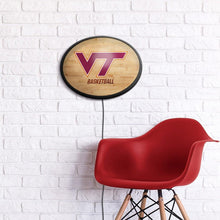 Load image into Gallery viewer, Virginia Tech Hokies: Hardwood - Oval Slimline Lighted Wall Sign - The Fan-Brand