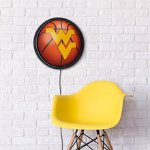 Load image into Gallery viewer, West Virginia Mountaineers: Basketball - Round Slimline Lighted Wall Sign - The Fan-Brand