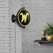 Load image into Gallery viewer, Wichita State Shockers: Script W - Original Oval Rotating Lighted Wall Sign - The Fan-Brand