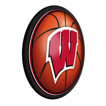 Load image into Gallery viewer, Wisconsin Badgers: Basketball - Round Slimline Lighted Wall Sign - The Fan-Brand