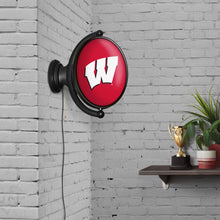 Load image into Gallery viewer, Wisconsin Badgers: Original Oval Rotating Lighted Wall Sign - The Fan-Brand